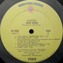 ★US ORIG LP★JOHN SIMON/Journey 1972年 初回緑ラベル プロモ資料付 ポスター付 WOODSTOCK名作 THE BAND「Music From Big Pink」PRODUCER_画像4