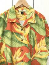 Tommy Bahama トミーバハマ 美品 シルクシャツ アロハシャツ ハワイアン シルク半袖開襟シャツ メンズL 大きめ 良品綺麗_画像2