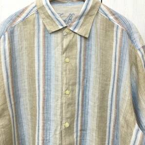 Tommy Bahama トミーバハマ リネンシャツ ストライプシャツ リネン 半袖シャツ メンズXL 良品綺麗の画像2