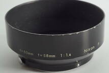 hiG-01★並品★NIKON NIKKOR Auto 50mm F1.4用 58mm F1.4用 ニコン メタルフード Fマウント レンズフード_画像1