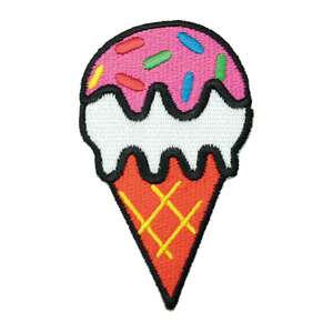 アイロンワッペン ICE CREAM アイスクリーム カラフル かわいい デザイン 簡単貼り付け アップリケ 刺繍 裁縫