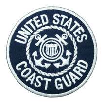 アイロンワッペン ミリタリー COAST GUARD USA 軍物 紋章 ネイビー 海軍デザイン 簡単貼り付け アップリケ 刺繍 裁縫_画像1