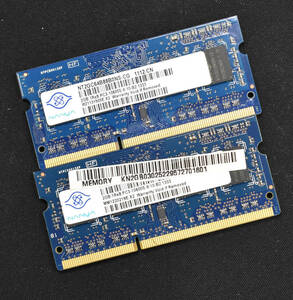 4GB (2GB 2枚組) PC3-10600S DDR3-1333 S.O.DIMM 204pin 1Rx8 ノートPC用メモリ 8chip on 2G 4G NANYA (管:SA4433