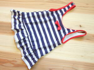 * beautiful goods! border ribbon One-piece swimsuit 95 centimeter (5)*