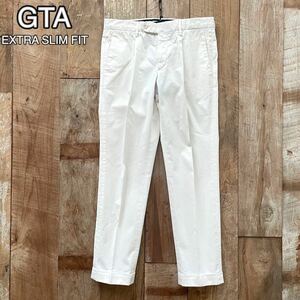 【美品】GTA ジーティーアー EXTRA SLIM FIT テーパード コットン スラックス パンツ 44 ホワイト BEAMSF取扱