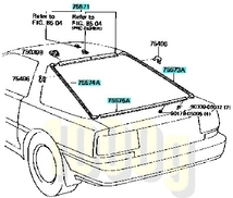 【トヨタ純正新品】TOYOTA 未使用品 ★超希少品★ スープラ 70 リアゲート ガラスモールセット バックドア JZA70 GA70 MA70 1998/8-1993/5_画像3