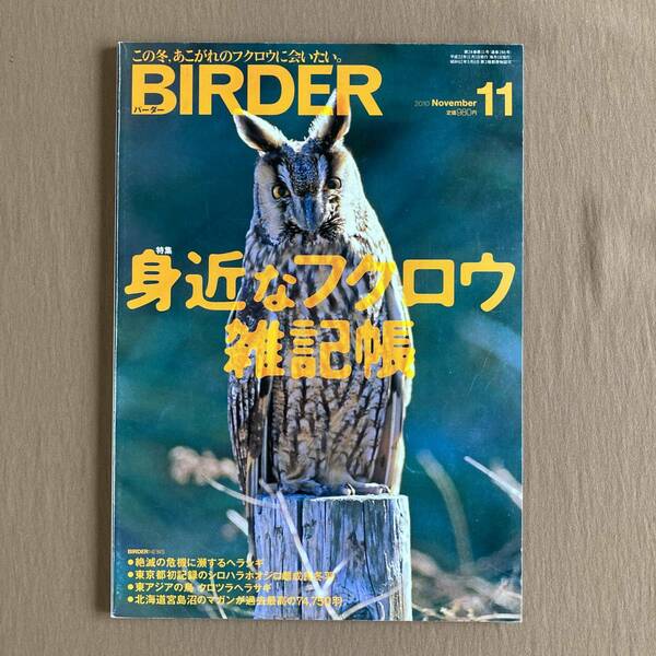 BIRDER バーダー 2010年11月号★身近なフクロウ雑記帳★観察のコツ／体のしくみ、声の不思議