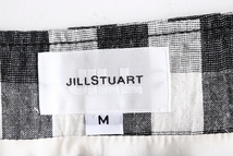 ★美品★ JILLSTUART ◆ ブロックチェック ミニスカート 黒×白 M リネン混 サイドリボン コクーンシルエット ジルスチュアート◆P1_画像4