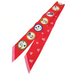 【名古屋】エルメス ツイリー ティータイム ルージュ 063782S16 レッド ハート柄 マルチカラー スカーフ 赤 未使用