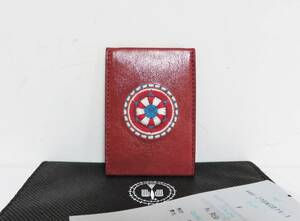 送料無料 新品 blackmeans レザー 刺繍 カードケース コインケース レッド 日本製 ブラックミーンズ 財布 コンパクト ミニ ウォレット 