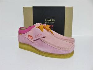 新品 LEVI’S VINTAGE CLOTHING × CLARKS Wallabee UK 6.5 ピンク ヌバック スエード ポルトガル製 リーバイス クラークス ワラビー LVC