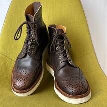 Tricker's トリッカーズ M2508 MALTON モールトン ウイングチップカントリーブーツ 8 fitting5 英国製 レザーシューズ 26.5 27.0相当_画像1