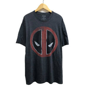 【980円スタート】USA 古着 半袖 Tシャツ MARVEL グレー メンズXLサイズ デッドプール ロゴTシャツ アメコミ 古着卸 激安 BA1143