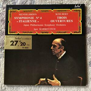 LP-Aug / E.U FC / Igor Markevitch・Japan Philharmonic / MENDELSSOHN_Symphonie Nr.４「Italienne」 & SCHUBERT_Trois Ouvertures