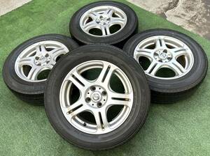 日産 純正 15インチ アルミホイール★ DUNLOP 195/65R15 4本セット★ ノート ティーダ ウイングロード ブルーバード シルフィ等に