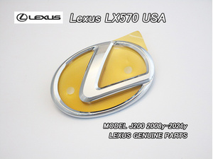 ランクルJ200/LEXUS/レクサスLX570純正USエンブレム-エンジンカバーLマーク79×56mm/USDM北米仕様3UR-FEランドクルーザーUSA小ミニサイズ