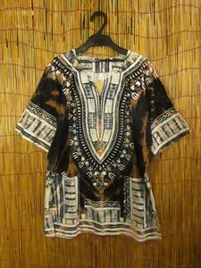 ①新品＊男女兼用＊タイダイ染め＊アフリカンプリント＊ダシキ＊ＤＡＳＨＩＫＩ＊Ｓ