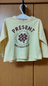 Von Pipi 95 長袖 カットソー 黄色 女の子 女児 ベビー ベビー服 子供服 中古