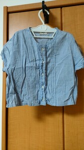  рубашка с коротким рукавом Denim рубашка 130 девочка женщина . ребенок одежда б/у 