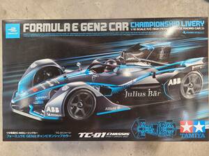 田宮1/10電動RC4WDレーシングカー　フォーミュラーE　GEN2チャンピオンシップカー　TC-01組み立て済みメカなし　＋EVO10クリアボディ