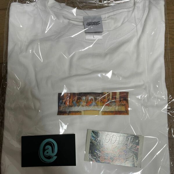 A.D.D.I.C.T 最後の晩餐BOX LOGO Tee 白