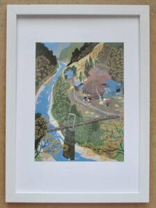 原田泰治 「子守唄の村/熊本県五木」 画集画 A4新品額入り