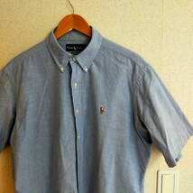 POLO RALPH LAUREN ポロ ラルフローレン ボタンダウンシャツ シャンブレーシャツ 半袖 デニム ビッグシルエット オーバーサイズ XL ブルー_画像6