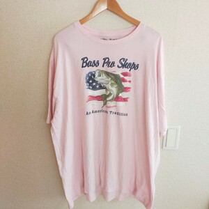 BASS PRO SHOPS バスプロショップ ビッグサイズ ビッグシルエット プリントTシャツ 半袖 3XL ピンク