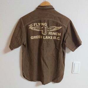 CUSHMAN クッシュマン 25809 山ポケ チンスト ワークシャツ 半袖 M ブラウン(茶色）の画像2