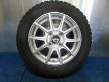 ★8-8.5分山★17.18年製★ ダンロップWM01 155/65R13　社外ホイール 13×4J +42 4H-100 4本セット スタッドレス 軽自動車等　A169_画像3