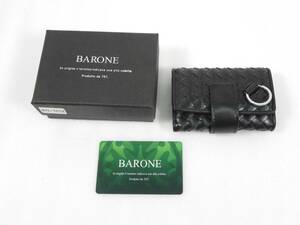 [Q9473]☆未使用★BARONE/バローネ キーケース BN-1012 メンズ 本革 財布 小銭入れ