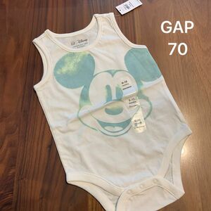 【新品】GAP ベビー ギャップ Disney ディズニー ミッキー ロンパース 肌着 ボディシャツ ボディスーツ 70cm