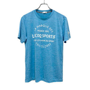 le coq sportif ルコックスポルティフ ポリエステル Tシャツ M 水色 メンズ スポーツ ゴルフ デサント 送料185円 23-0829