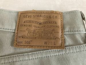 リーバイス505 Levi's W28 レギュラーストレート コットン クロップド パンツ 7部丈 茶 ブラウン 中古 古着 送料無料 即決