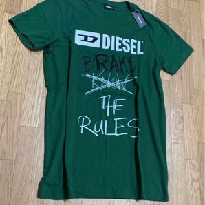 新品 タグ付き DIESEL ディーゼル Tシャツ メンズS レディースM 緑 グリーン