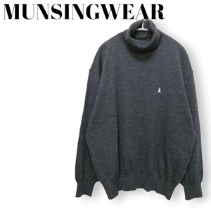 秋冬　大きいサイズXL　Munsingwear タートルネック　セーター　ニット　ダークグレー　メンズLA　マンシングウエア　ゴルフ　230714-14