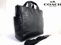 極美品★送料無料★レアモデル★コーチ メンズ COACH ブリーカー レザー 2WAY ショルダーバッグ トートバッグ ビジネストート ブラック_画像3