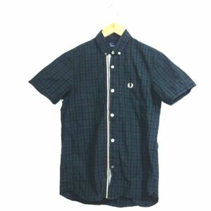 Fred Perry フレッドペリー Short Sleeve Tipped End On End Shirt チェック柄 シャツ ボタンダウン 半袖