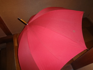英国Mulberryマルベリー★真っ赤な雨傘★イングランド製★未使用・難有り