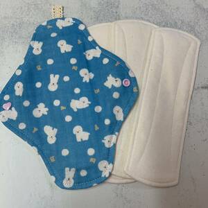  hand made fabric napkin holder 23cm.5 layer pad 3 sheets poodle dog pra snap /W gauze * less . white flannel 