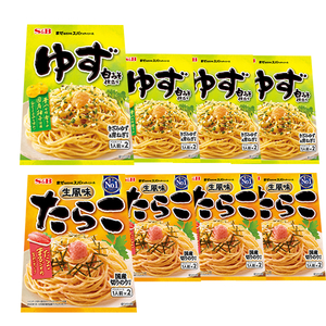 ■エスビー　まぜるだけのスパゲッティソース　　ゆず　白みそ仕立て　+　たらこ 　２種8袋■1袋2パック入り■あえるパスタソース