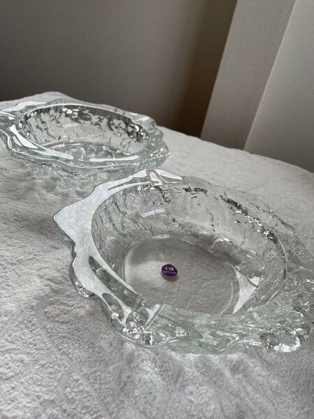 再値下 ① 【ADELIA GLASS 】アデリアグラス 灰皿 器 ガラス プレート