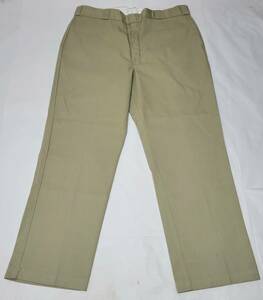 美品 ～90s USA製 DICKIES 874 ワークパンツ 股マチ有り 42talon w42 ベージュ 90年代 アメリカ製 ディッキーズ チノパンツ ビンテージ