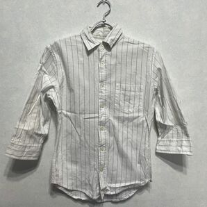 【美品】モノマート 7分袖ボタンダウンシャツ ホワイト Sサイズ