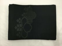 黒共なごや帯/未使用品/西陣/正絹/家紋柄/「五三ノ桐」/別腹/美品/仕立上がり【ゆずりは】6584_画像4