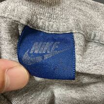 【希少】80年代 NIKE ナイキ かまぼこロゴ ビンテージTシャツ 紺タグ 霜降りグレー Lサイズ USA製 ヴィンテージナイキ カマボコ ゴツ 風車_画像3