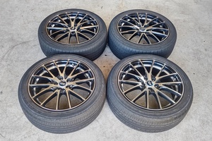 山口)A-TECH シュナイダー 17インチ 7J+50 5H/100 おまけタイヤ 205/50R17 中古 1本歪みあり 4本 送料別途 ▲C230822N01 KH22C