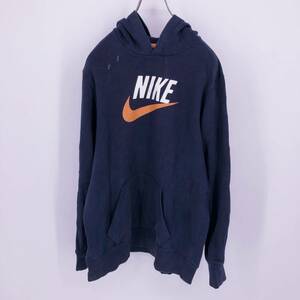 XL NIKE プルオーバーパーカー 汚れあり ネイビー 裏起毛 リユース ultramto pa0182