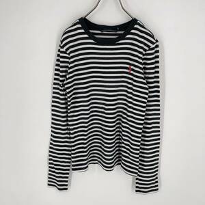 M Ralph Lauren sport RALPH LAUREN SPORT long sleeve T shirt Polo Ralph Lauren black × white border reuse corner ultralto ts1109