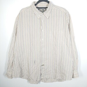 XL DOCKERS ストライプシャツ 薄手 長袖 ベージュ リユース ultramto sh0146